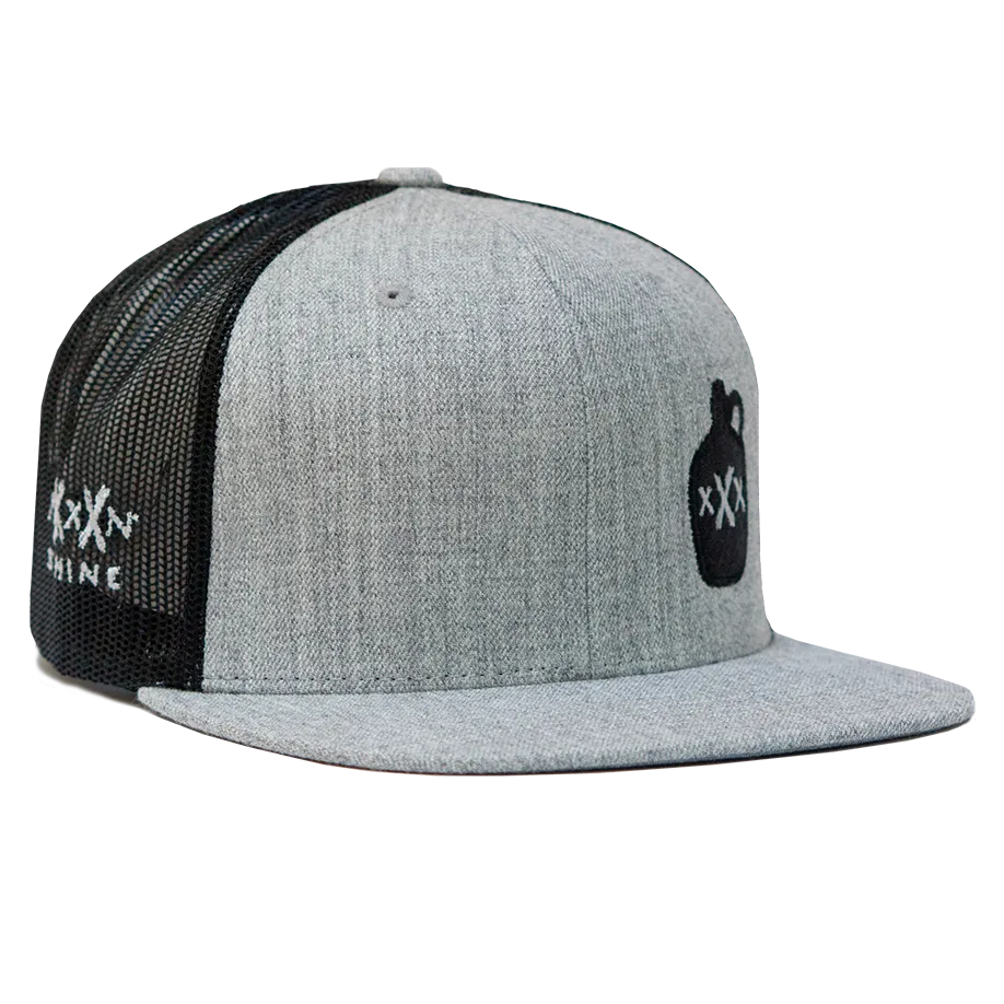 Moonshine Jug Snapback - Heather Grey/Black Mesh