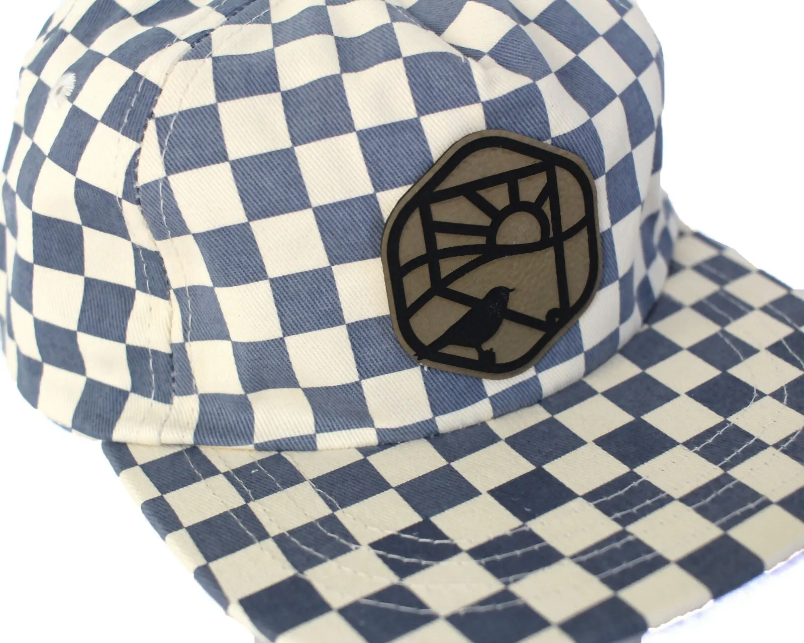 Mountain Bluebird Patch Checkered Blue Artist hat (kids)
