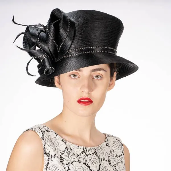 Mushroom Crown Satin Ribbon Hat: Silver