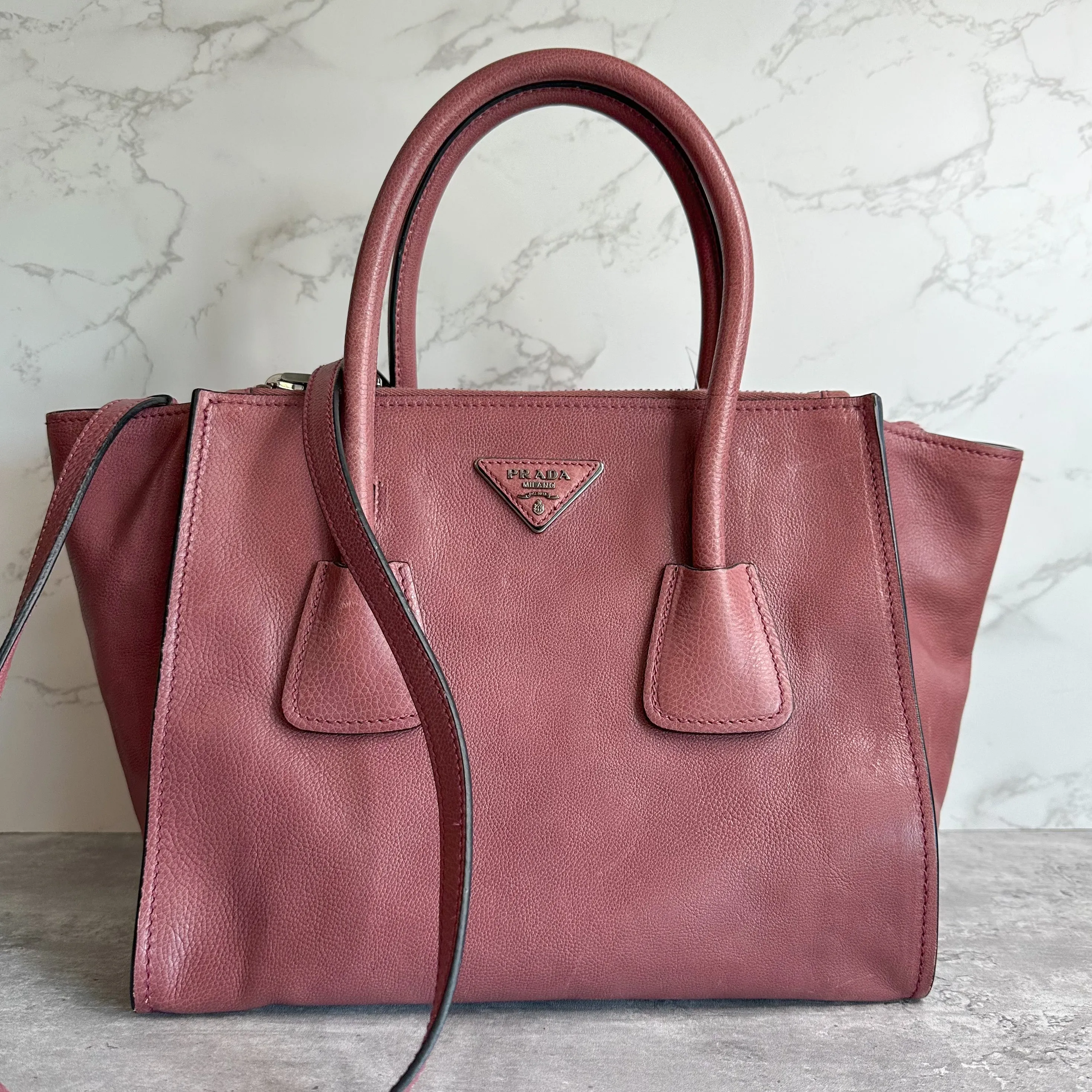 Prada Glace Twin Pocket Tote