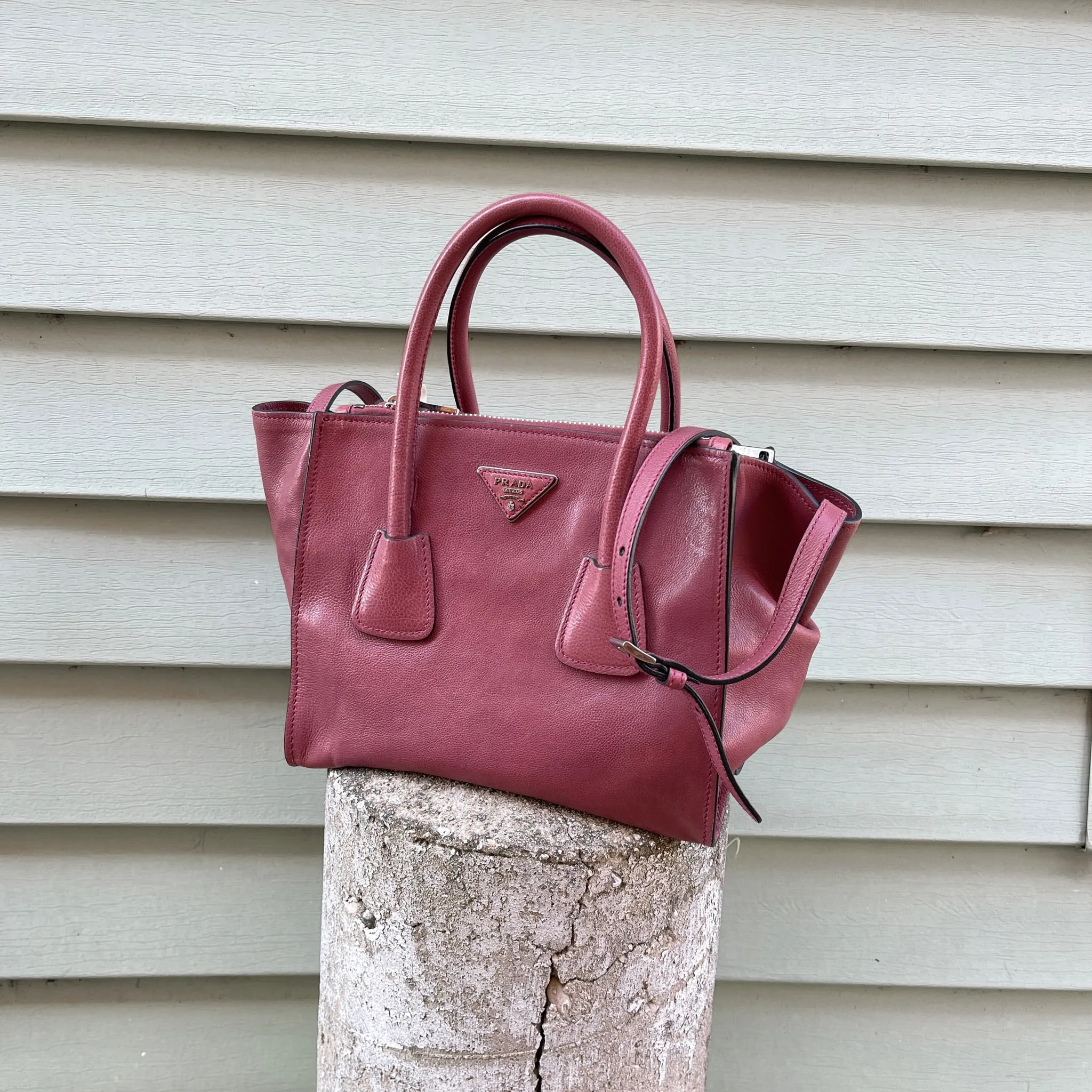 Prada Glace Twin Pocket Tote