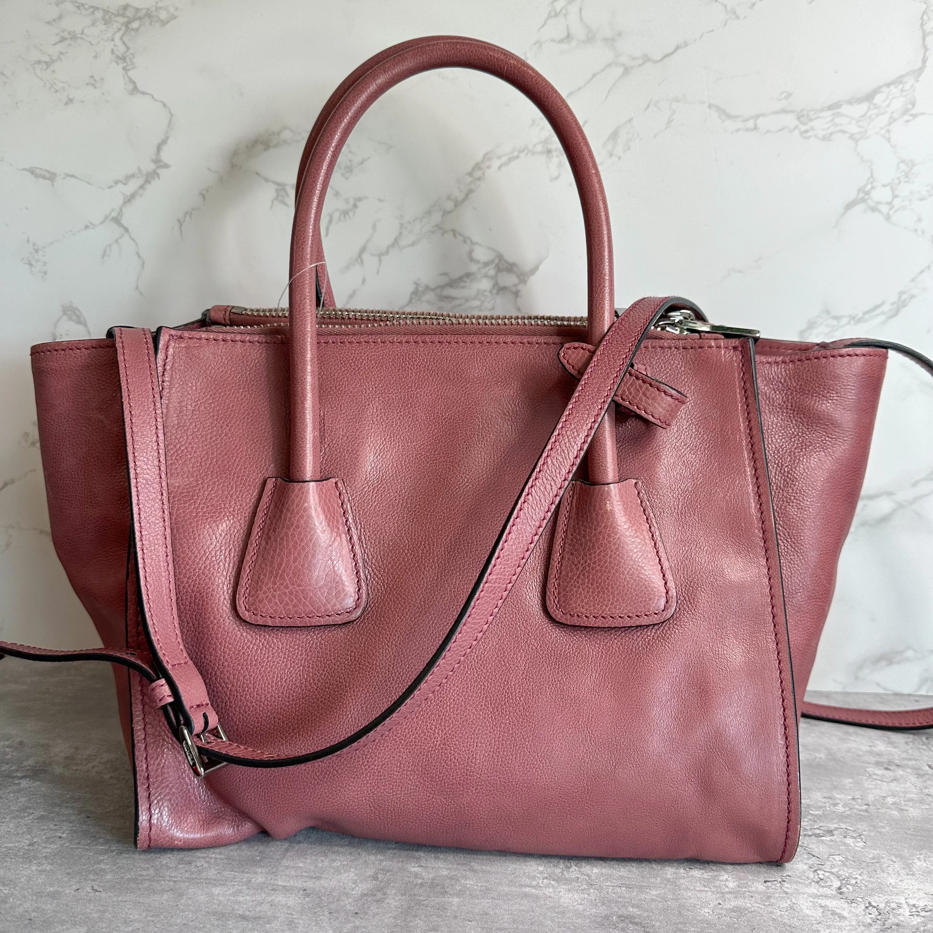 Prada Glace Twin Pocket Tote