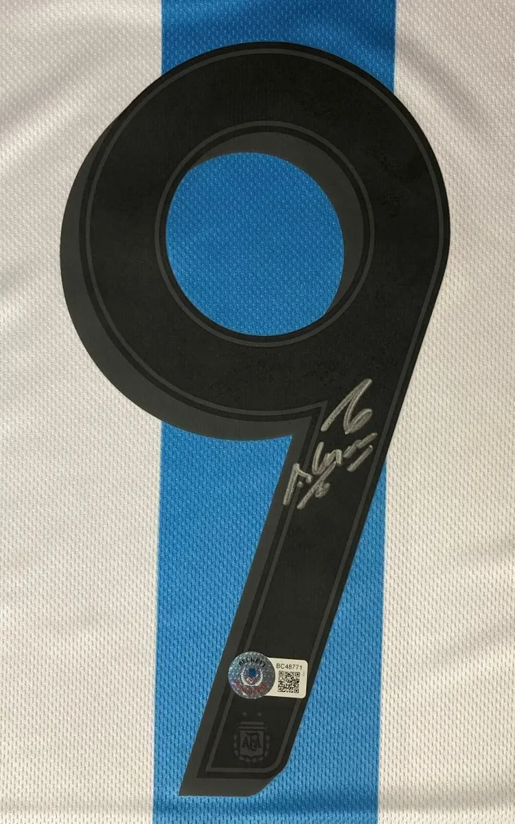 Sergio Aguero Manchester Signed Blue Soccer Jersey BAS