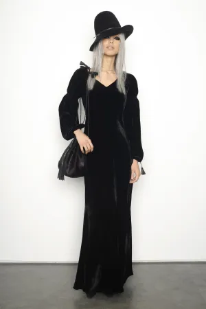 Silk Velvet Renaissance Sleeve Dress