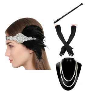 Silver Great Gatsby Accessories Set of 4