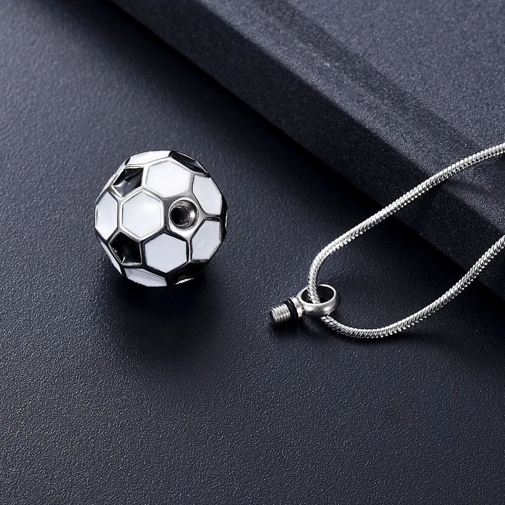 Soccer Ball Cremation Necklace