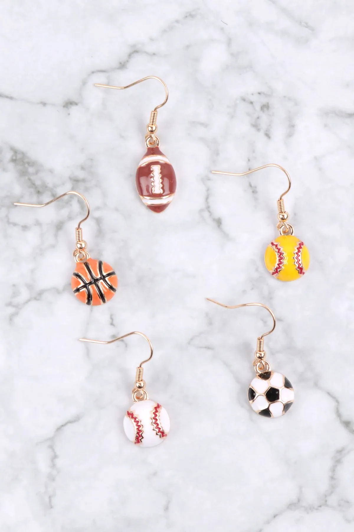 SOCCER BALL EPOXY SPORTS DANGLE HOOK EARRINGS