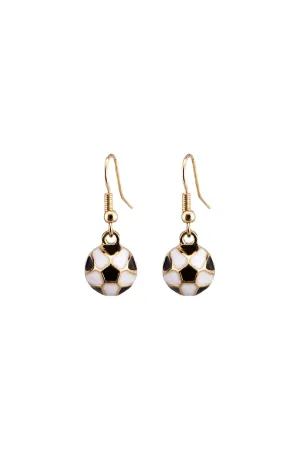 SOCCER BALL EPOXY SPORTS DANGLE HOOK EARRINGS