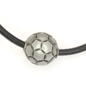 Soccer Ball - Galatea Carved Tahitian Pearl Leather Necklace