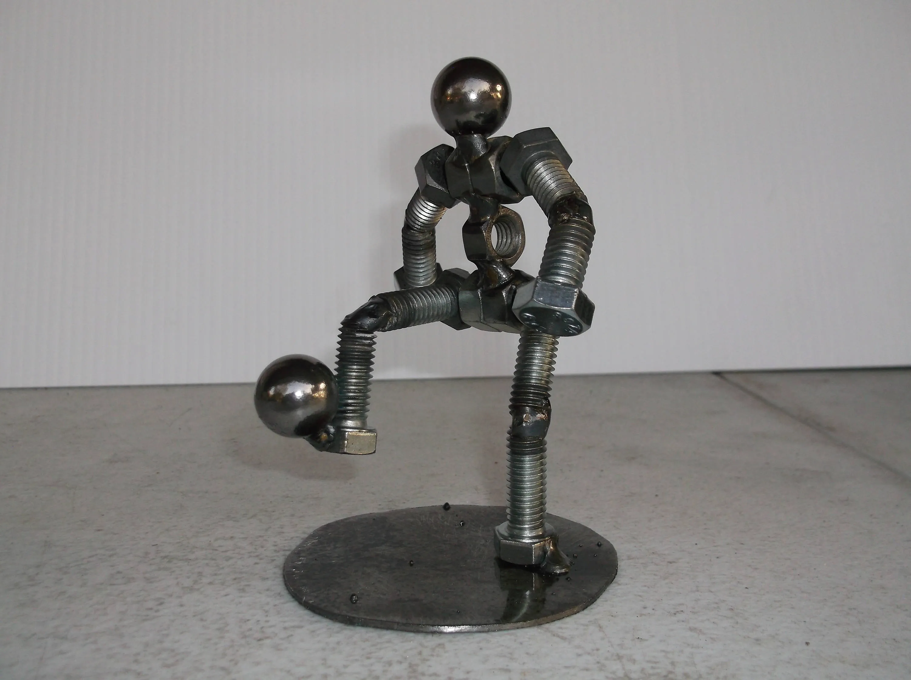 Soccer Player, Metal Bolt Figurine, Miniature Sports Player, Athlete