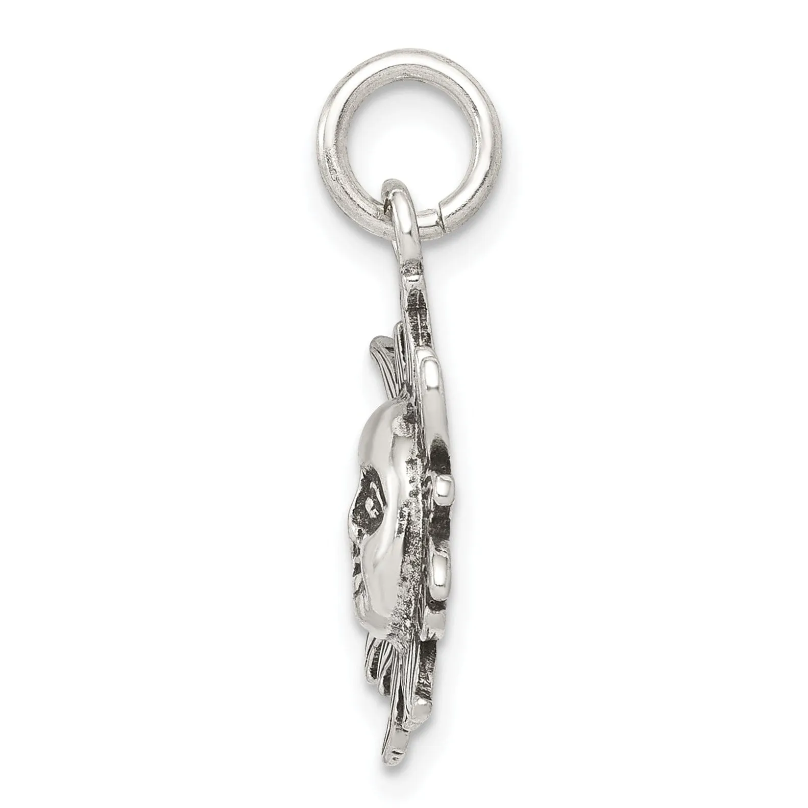 Solid Sterling Silver Antiqued Sun Charm
