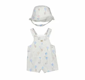 SS25 Mayoral - Kite Print Overall and Bucket Hat Set