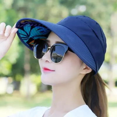 summer sun hat adjustable wide-brimmed beach hat UV protection sun visor hat