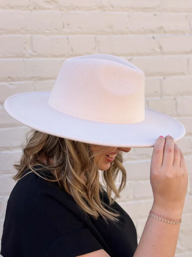 The Dandy Wide Brim Hat- Cream