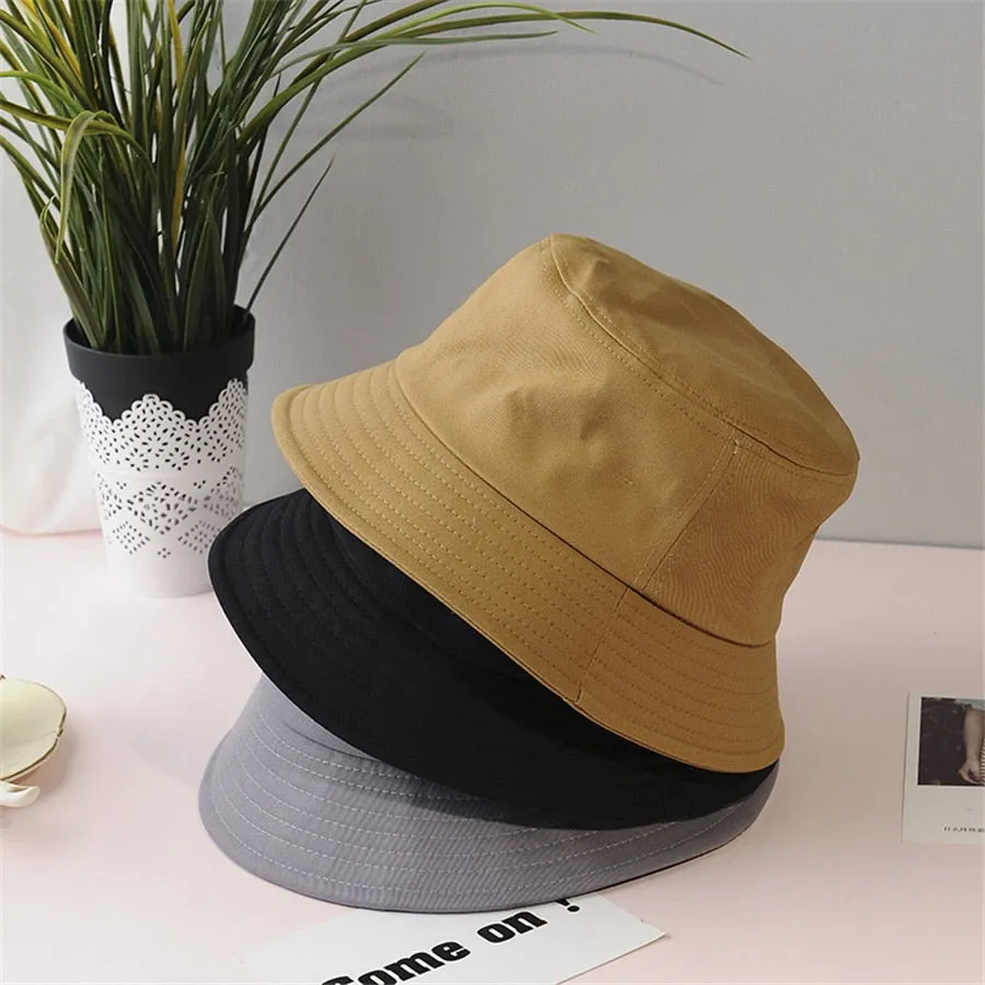 Unisex Cotton Bucket Hats  Summer Sunscreen Panama  Outdoor Fisherman Hat