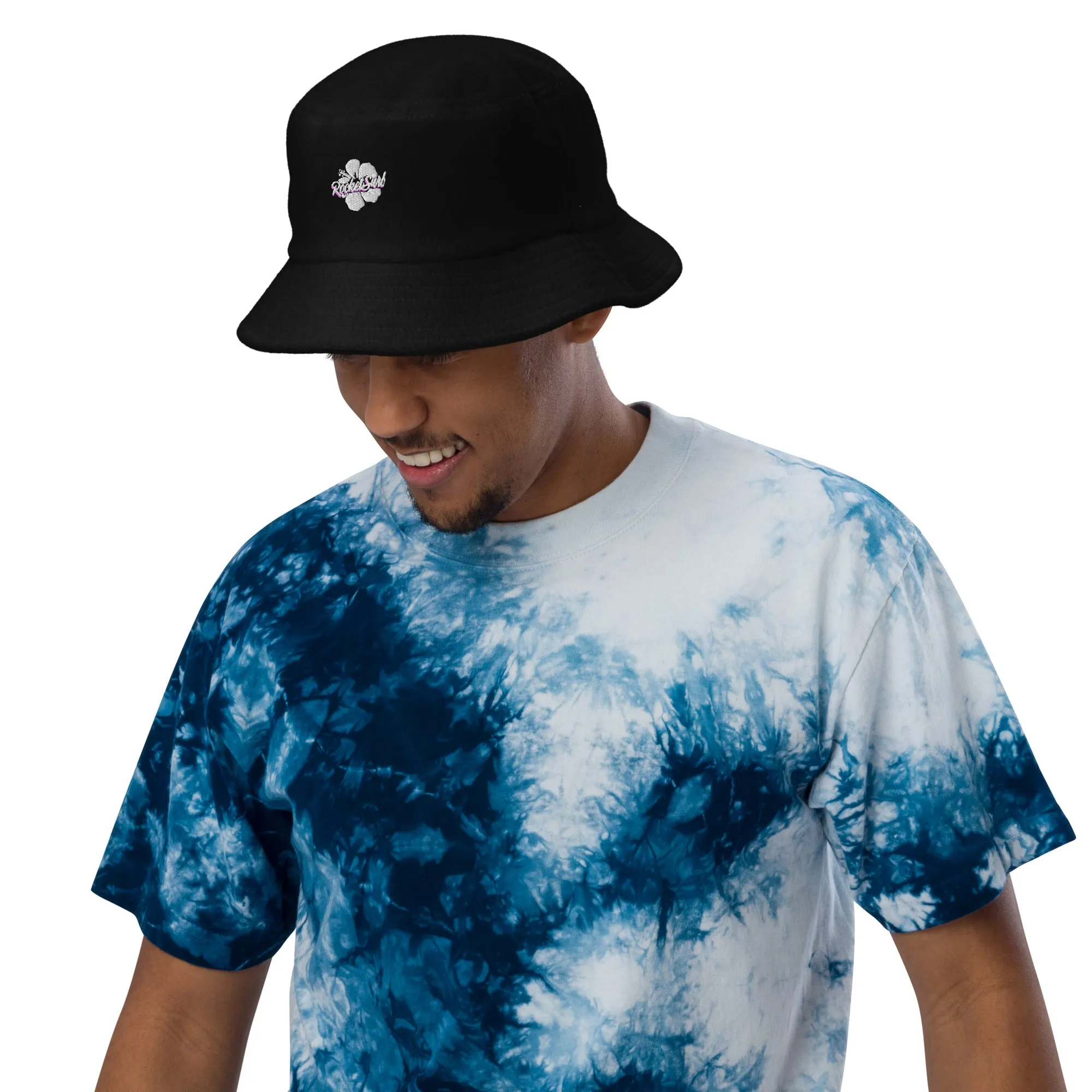 Unstructured terry cloth bucket hat - Flower logo