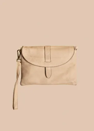 Varsha Clutch in Latte