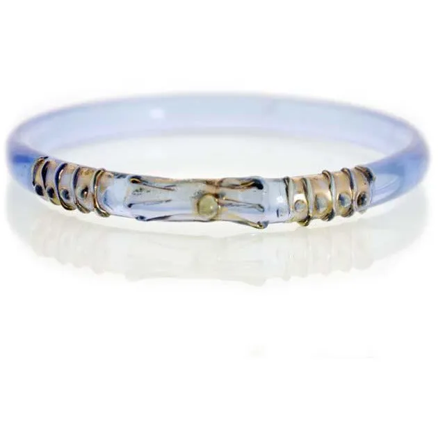 Vintage 1920s Art Deco  Bangle Bracelet Blue Glass Gold Accents
