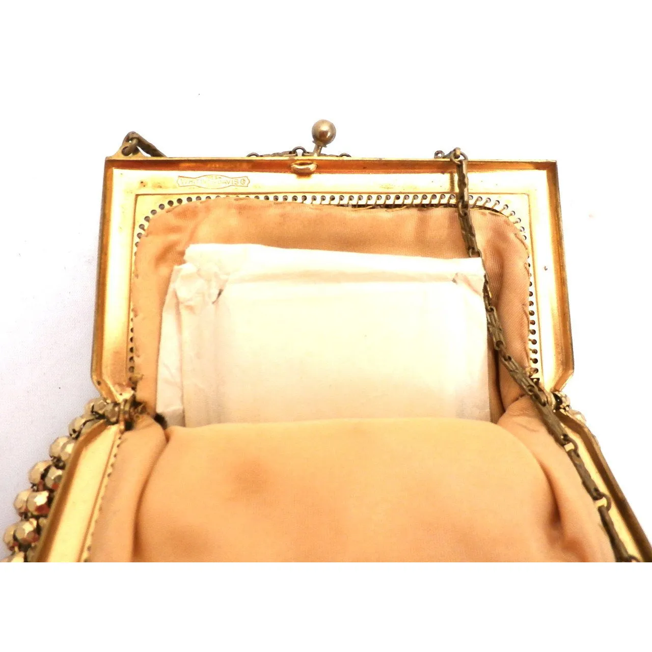 Vintage 1920s Purse Handbag Art Deco Whiting Davis Gold Beads