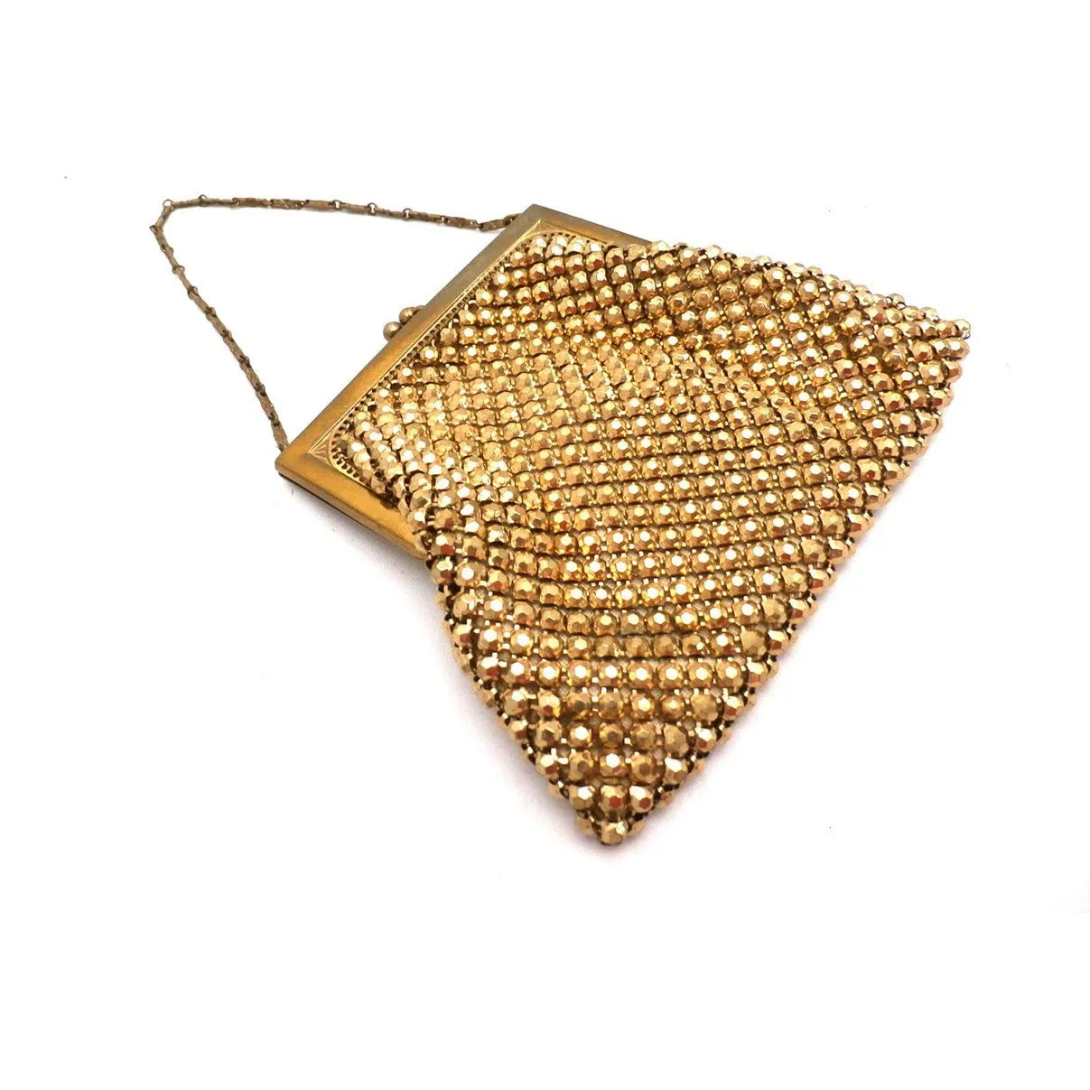 Vintage 1920s Purse Handbag Art Deco Whiting Davis Gold Beads