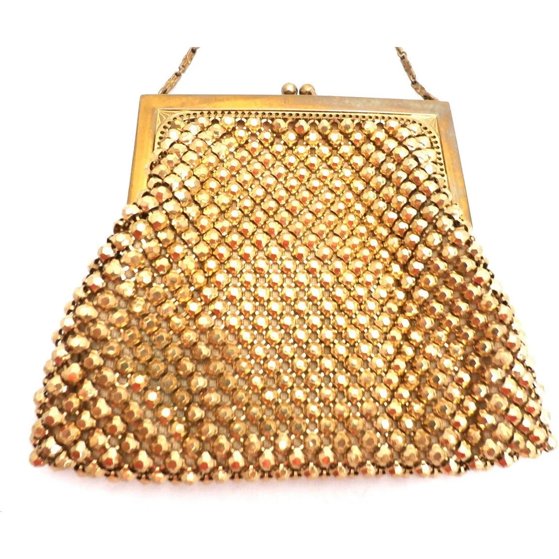 Vintage 1920s Purse Handbag Art Deco Whiting Davis Gold Beads