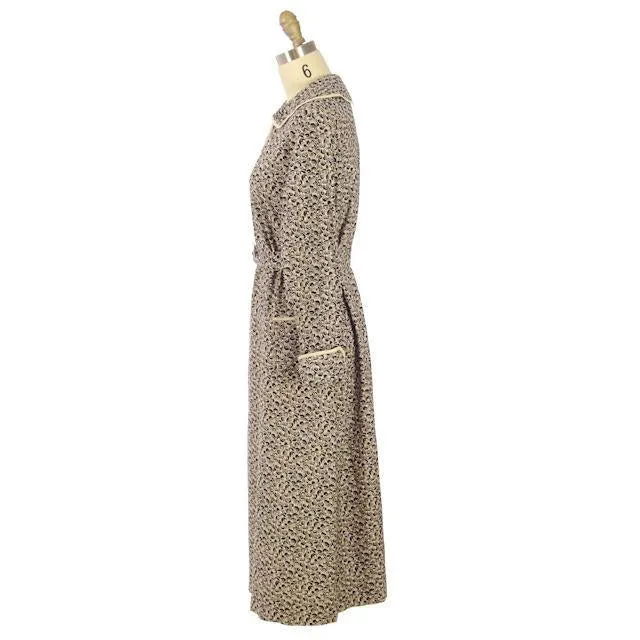 Vintage Womens Day Dress 1920s Black & White Abstract Print 36 Bust