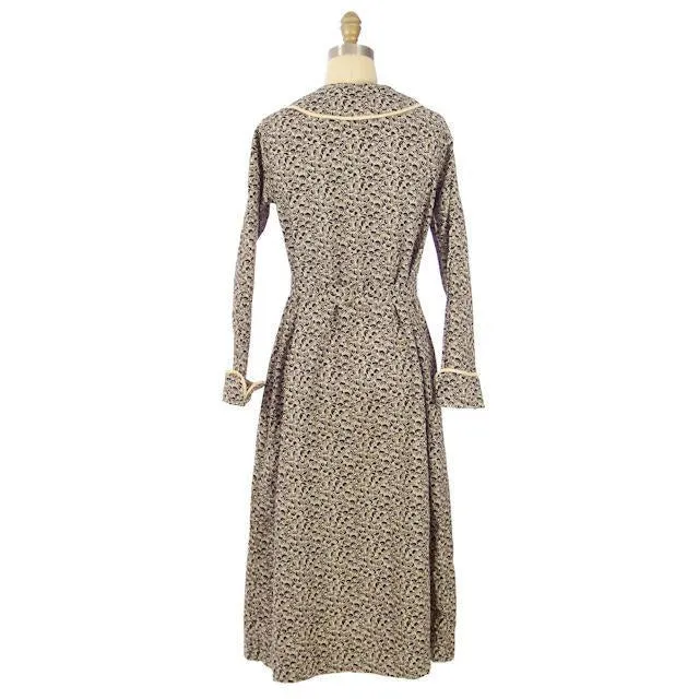 Vintage Womens Day Dress 1920s Black & White Abstract Print 36 Bust
