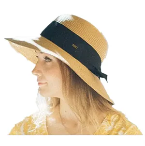 Women's Paper Straw Braid Cloche Hats with Sun Protection 2916